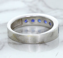 Load image into Gallery viewer, 1.22ctw Round Blue Sapphire Ring in 18K White Gold