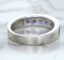 Load image into Gallery viewer, 1.22ctw Round Blue Sapphire Ring in 18K White Gold