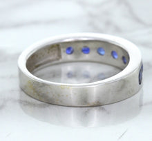 Load image into Gallery viewer, 1.22ctw Round Blue Sapphire Ring in 18K White Gold