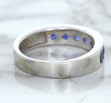 Load image into Gallery viewer, 1.22ctw Round Blue Sapphire Ring in 18K White Gold