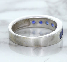 Load image into Gallery viewer, 1.22ctw Round Blue Sapphire Ring in 18K White Gold
