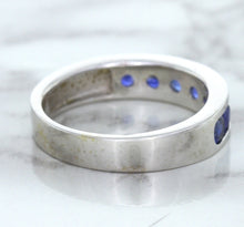 Load image into Gallery viewer, 1.22ctw Round Blue Sapphire Ring in 18K White Gold