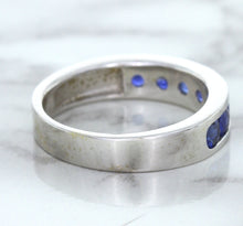 Load image into Gallery viewer, 1.22ctw Round Blue Sapphire Ring in 18K White Gold