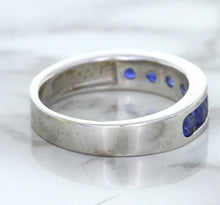 Load image into Gallery viewer, 1.22ctw Round Blue Sapphire Ring in 18K White Gold