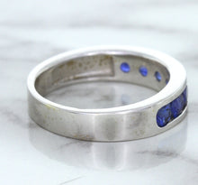 Load image into Gallery viewer, 1.22ctw Round Blue Sapphire Ring in 18K White Gold