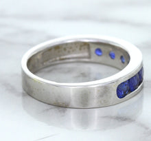 Load image into Gallery viewer, 1.22ctw Round Blue Sapphire Ring in 18K White Gold