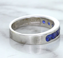 Load image into Gallery viewer, 1.22ctw Round Blue Sapphire Ring in 18K White Gold
