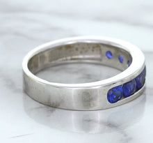 Load image into Gallery viewer, 1.22ctw Round Blue Sapphire Ring in 18K White Gold