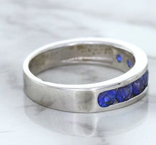 Load image into Gallery viewer, 1.22ctw Round Blue Sapphire Ring in 18K White Gold