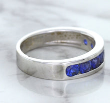 Load image into Gallery viewer, 1.22ctw Round Blue Sapphire Ring in 18K White Gold