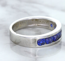 Load image into Gallery viewer, 1.22ctw Round Blue Sapphire Ring in 18K White Gold