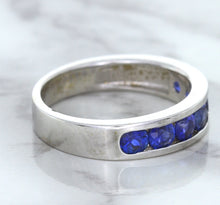 Load image into Gallery viewer, 1.22ctw Round Blue Sapphire Ring in 18K White Gold
