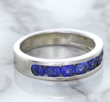 Load image into Gallery viewer, 1.22ctw Round Blue Sapphire Ring in 18K White Gold
