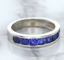 Load image into Gallery viewer, 1.22ctw Round Blue Sapphire Ring in 18K White Gold