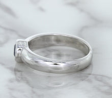 Load image into Gallery viewer, 0.74ct Round Blue Sapphire Ring in 14K White Gold