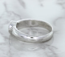 Load image into Gallery viewer, 0.74ct Round Blue Sapphire Ring in 14K White Gold