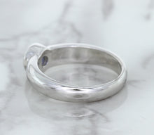 Load image into Gallery viewer, 0.74ct Round Blue Sapphire Ring in 14K White Gold