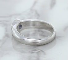 Load image into Gallery viewer, 0.74ct Round Blue Sapphire Ring in 14K White Gold