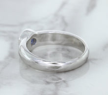 Load image into Gallery viewer, 0.74ct Round Blue Sapphire Ring in 14K White Gold
