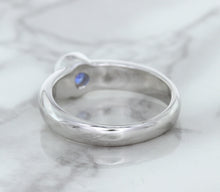 Load image into Gallery viewer, 0.74ct Round Blue Sapphire Ring in 14K White Gold