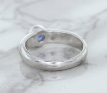 Load image into Gallery viewer, 0.74ct Round Blue Sapphire Ring in 14K White Gold