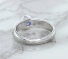 Load image into Gallery viewer, 0.74ct Round Blue Sapphire Ring in 14K White Gold
