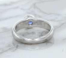 Load image into Gallery viewer, 0.74ct Round Blue Sapphire Ring in 14K White Gold
