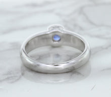 Load image into Gallery viewer, 0.74ct Round Blue Sapphire Ring in 14K White Gold