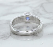Load image into Gallery viewer, 0.74ct Round Blue Sapphire Ring in 14K White Gold