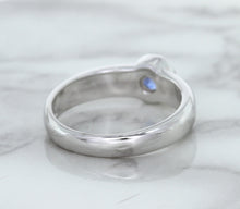 Load image into Gallery viewer, 0.74ct Round Blue Sapphire Ring in 14K White Gold
