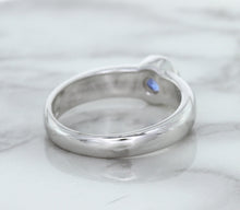 Load image into Gallery viewer, 0.74ct Round Blue Sapphire Ring in 14K White Gold