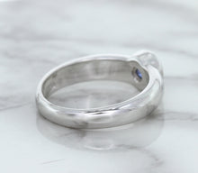 Load image into Gallery viewer, 0.74ct Round Blue Sapphire Ring in 14K White Gold