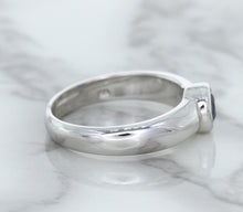 Load image into Gallery viewer, 0.74ct Round Blue Sapphire Ring in 14K White Gold