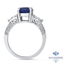 Load image into Gallery viewer, 2.88ct Oval Blue Sapphire Ring with Diamond Accents in 18K White Gold