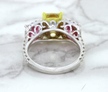Load image into Gallery viewer, Multicolor Sapphire Ring with Diamond Accents in 18K White Gold