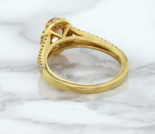 Load image into Gallery viewer, 0.96ct Oval Padparadscha Ring with Diamond Halo in 18K Rose Gold