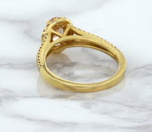 Load image into Gallery viewer, 0.96ct Oval Padparadscha Ring with Diamond Halo in 18K Rose Gold