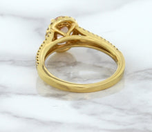 Load image into Gallery viewer, 0.96ct Oval Padparadscha Ring with Diamond Halo in 18K Rose Gold