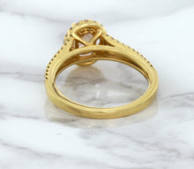 Load image into Gallery viewer, 0.96ct Oval Padparadscha Ring with Diamond Halo in 18K Rose Gold