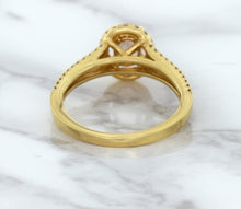 Load image into Gallery viewer, 0.96ct Oval Padparadscha Ring with Diamond Halo in 18K Rose Gold