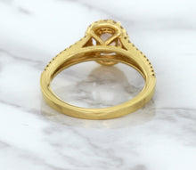 Load image into Gallery viewer, 0.96ct Oval Padparadscha Ring with Diamond Halo in 18K Rose Gold