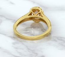 Load image into Gallery viewer, 0.96ct Oval Padparadscha Ring with Diamond Halo in 18K Rose Gold