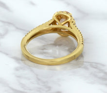 Load image into Gallery viewer, 0.96ct Oval Padparadscha Ring with Diamond Halo in 18K Rose Gold