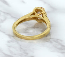 Load image into Gallery viewer, 0.96ct Oval Padparadscha Ring with Diamond Halo in 18K Rose Gold