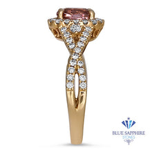 Load image into Gallery viewer, 1.03ct Oval Padparadcha Ring with Diamond Halo in 18K Rose Gold