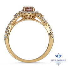 Load image into Gallery viewer, 1.03ct Oval Padparadcha Ring with Diamond Halo in 18K Rose Gold
