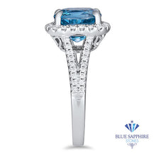 Load image into Gallery viewer, 5.04ct. Cushion Zircon Ring with Diamond Halo in 18K White Gold
