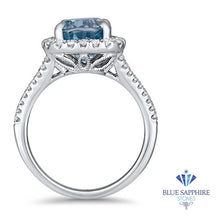 Load image into Gallery viewer, 5.04ct. Cushion Zircon Ring with Diamond Halo in 18K White Gold