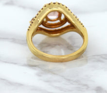 Load image into Gallery viewer, 1.01ct Oval Padparadscha Ring with Double Diamond Halo in 18K Rose Gold