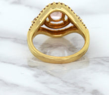 Load image into Gallery viewer, 1.01ct Oval Padparadscha Ring with Double Diamond Halo in 18K Rose Gold